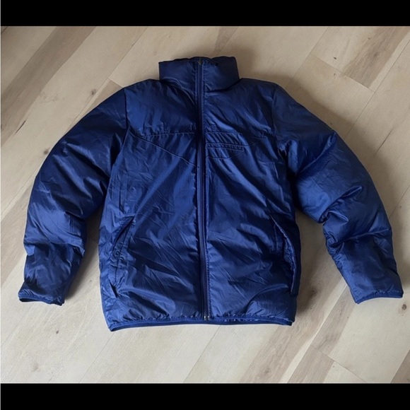 nike sportswear flight puffer mens medium royal blue green reversible coat - Picture 11 of 11